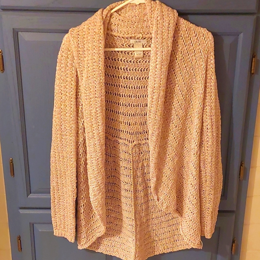 Cache Gold Knit Wrap with Sleeves